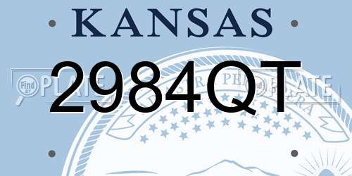 2984QT Kansas License Plate