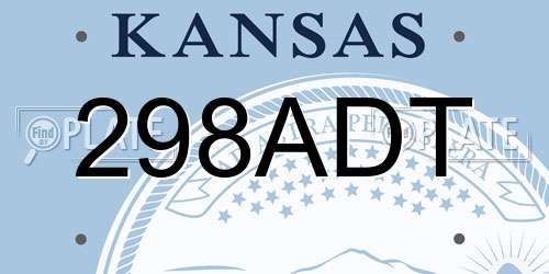 298ADT Kansas License Plate