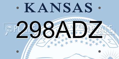 298ADZ Kansas License Plate