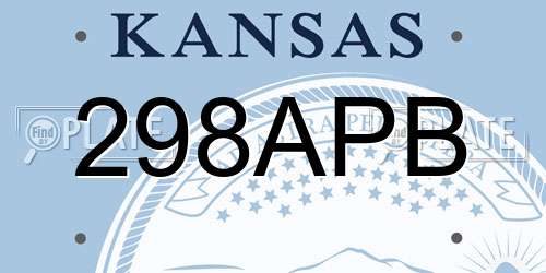 298APB Kansas License Plate