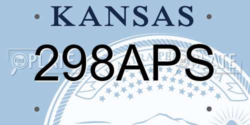 298APS Kansas License Plate