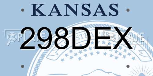 298DEX Kansas License Plate