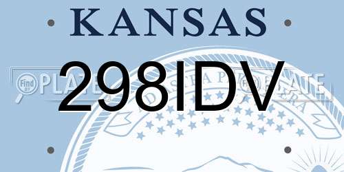 298IDV Kansas License Plate