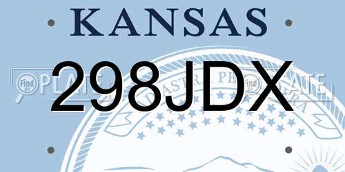298JDX Kansas License Plate