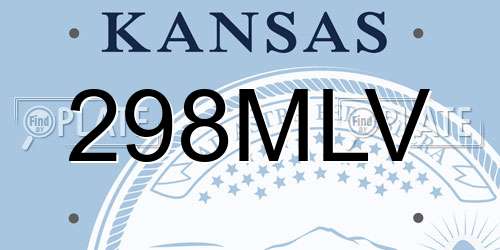 298MLV Kansas License Plate