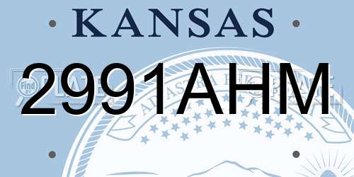 2991AHM Kansas License Plate