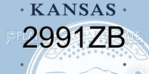 2991ZB Kansas License Plate