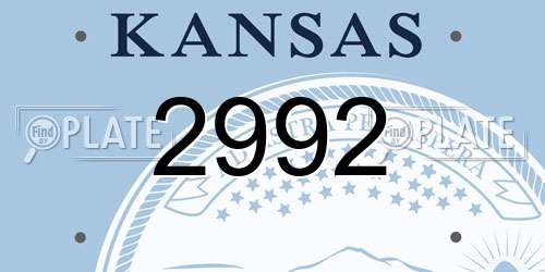 2992 Kansas License Plate