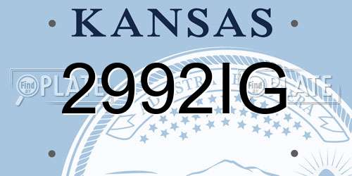 2992IG Kansas License Plate