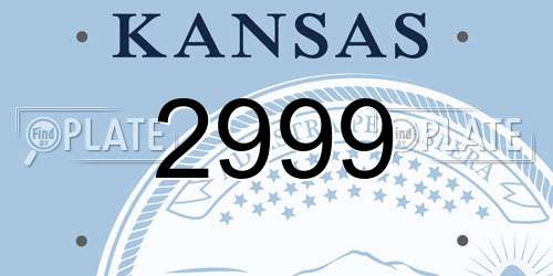 2999 Kansas License Plate