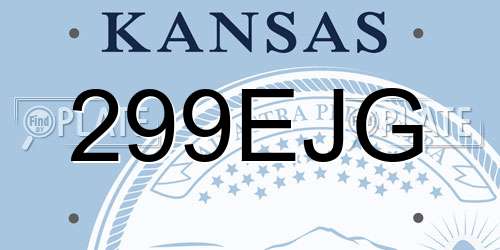 299EJG Kansas License Plate