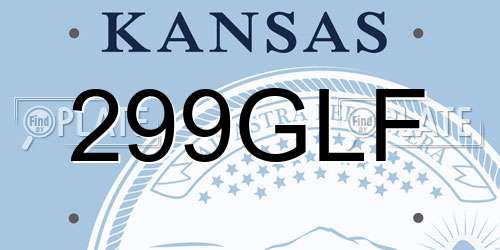 299GLF Kansas License Plate