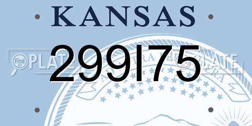 299I75 Kansas License Plate