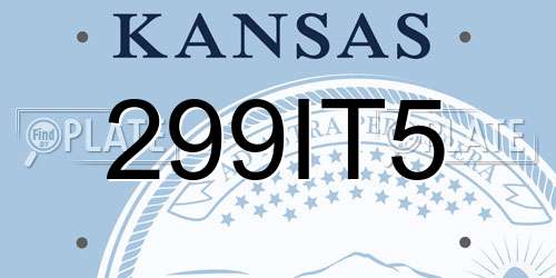 299IT5 Kansas License Plate