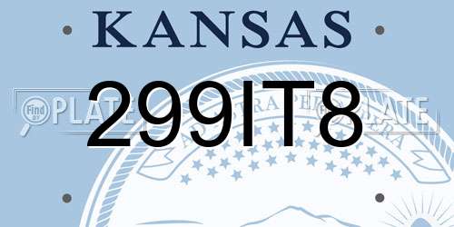 299IT8 Kansas License Plate