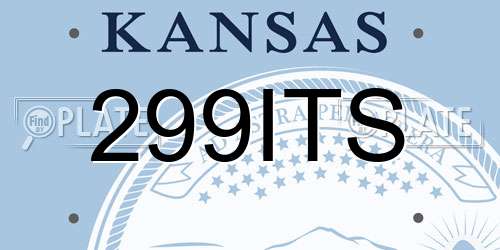299ITS Kansas License Plate