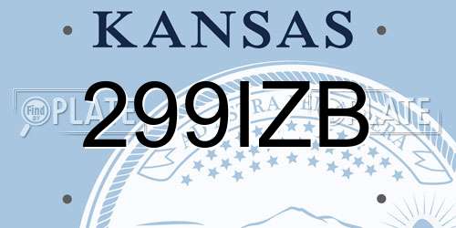 299IZB Kansas License Plate