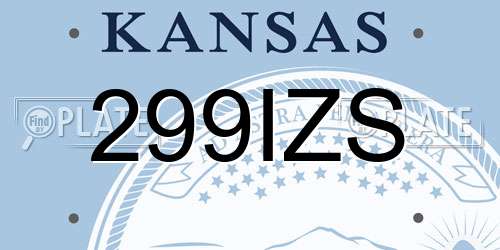 299IZS Kansas License Plate