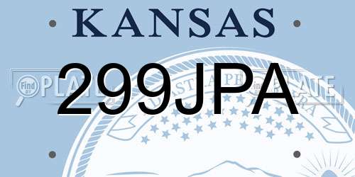 299JPA Kansas License Plate