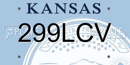299LCV Kansas License Plate