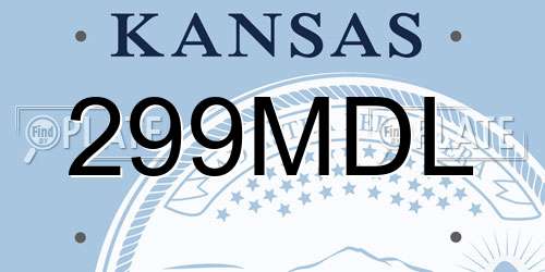 299MDL Kansas License Plate