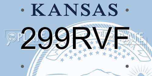 299RVF Kansas License Plate