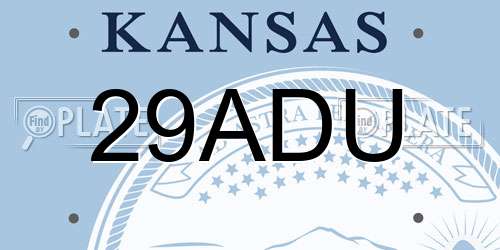 29ADU Kansas License Plate