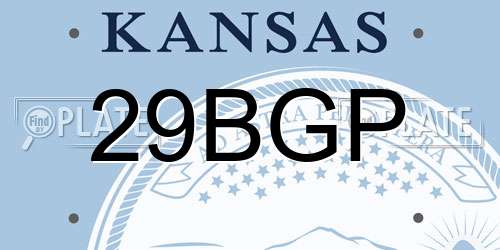 29BGP Kansas License Plate