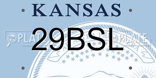 29BSL Kansas License Plate