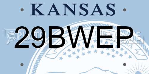 29BWEP Kansas License Plate