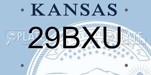 29BXU Kansas License Plate