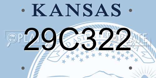 29C322 Kansas License Plate