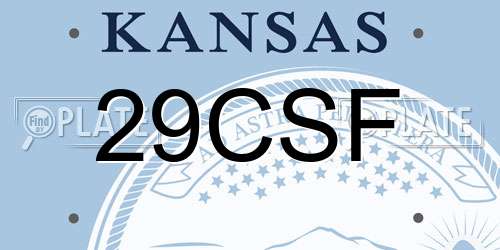 29CSF Kansas License Plate