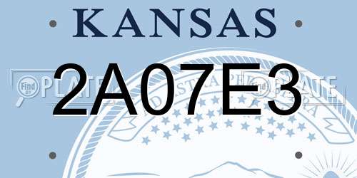 2A07E3 Kansas License Plate