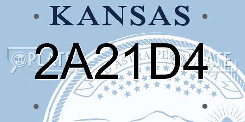 2A21D4 Kansas License Plate