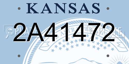 2A41472 Kansas License Plate