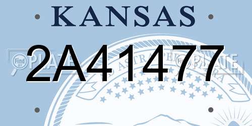 2A41477 Kansas License Plate