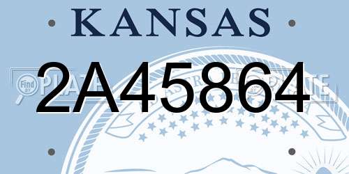 2A45864 Kansas License Plate