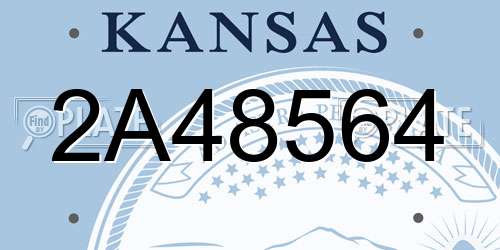 2A48564 Kansas License Plate