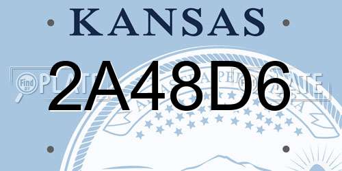 2A48D6 Kansas License Plate