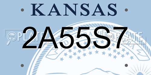 2A55S7 Kansas License Plate