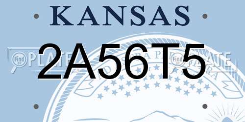 2A56T5 Kansas License Plate