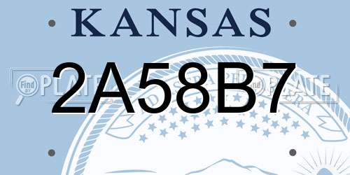 2A58B7 Kansas License Plate