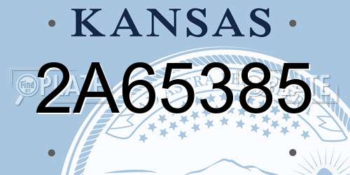 2A65385 Kansas License Plate