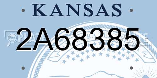 2A68385 Kansas License Plate