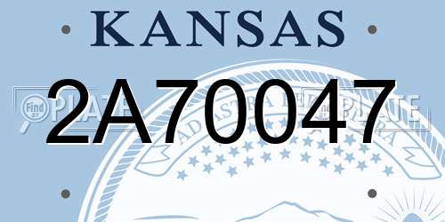 2A70047 Kansas License Plate