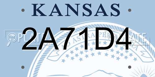 2A71D4 Kansas License Plate