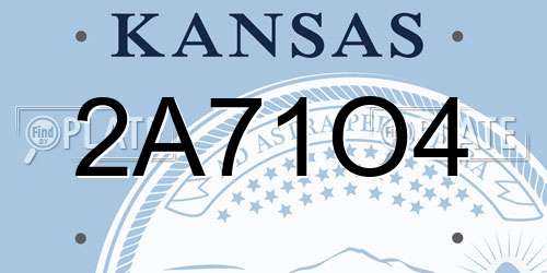 2A71O4 Kansas License Plate