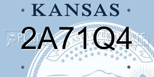 2A71Q4 Kansas License Plate