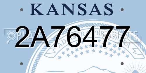 2A76477 Kansas License Plate